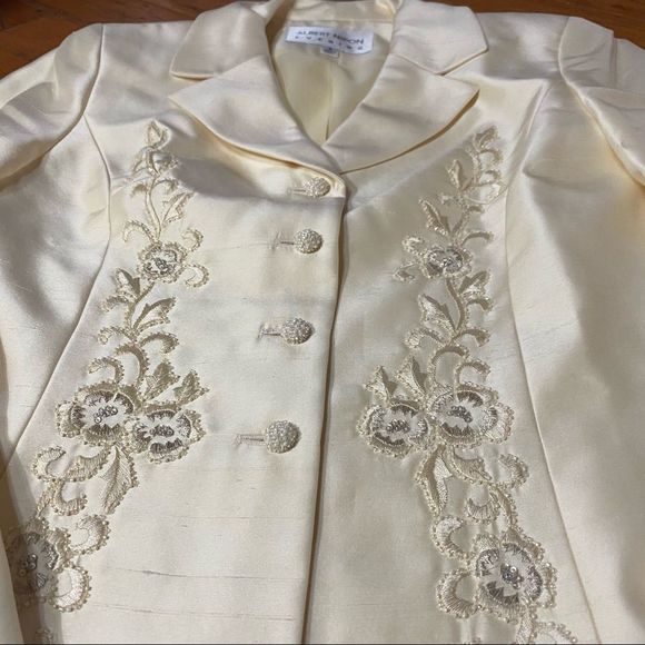 Vintage Albert Nipon Silk Evening Suit 2 Piece - Picture 3 of 13